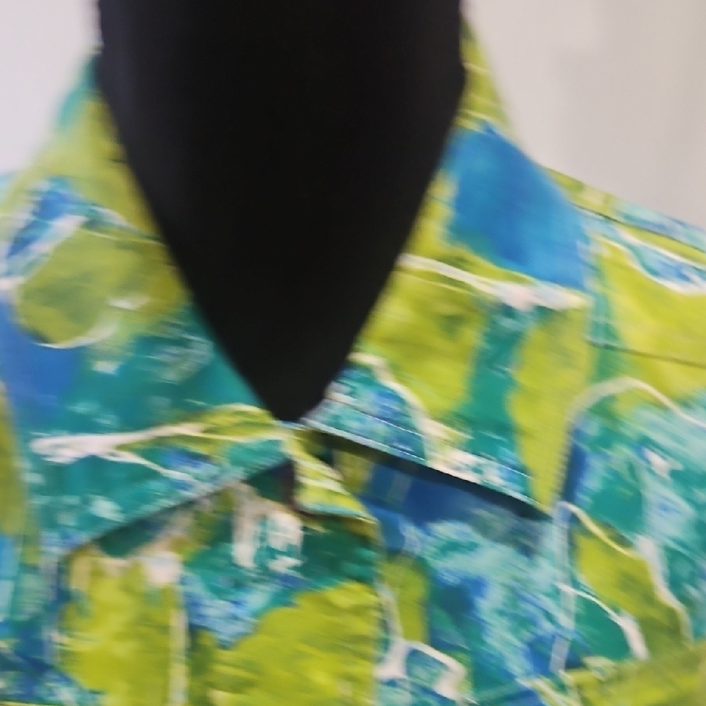 Chico's Vibrant Blue and Green Jean Jacket - Picture 7 of 9